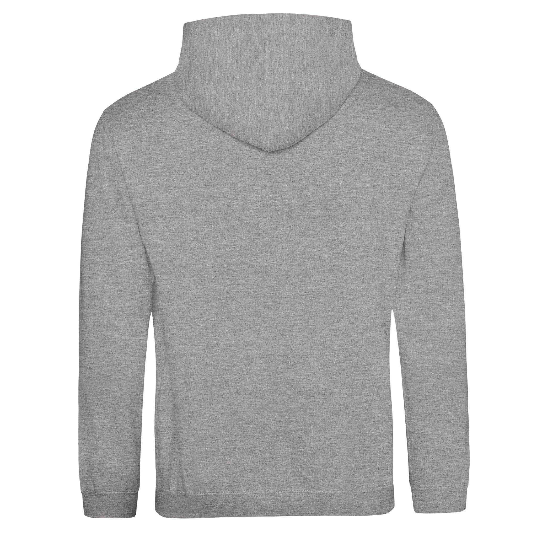 The Property Of Huskies Hockey Unisex Pullover Hoodie Grey from Haringey Huskies Store is a soft ringspun cotton hoodie with a comfy unisex fit, long sleeves, and plain light gray design shown from the back. No visible logos.