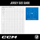 Greyhounds 24/25 Dark Jersey (NO NAME) size chart for Fan Replica sizes, from BABY-CCM to GXXXL. Measurements A–F in centimeters with diagram right side. Haringey Huskies Store and Academy Hockey House logos at the bottom.